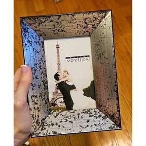 Lasting Impressions Rustic Silver & Black Photo Frame 4x6 Photo Size NEW